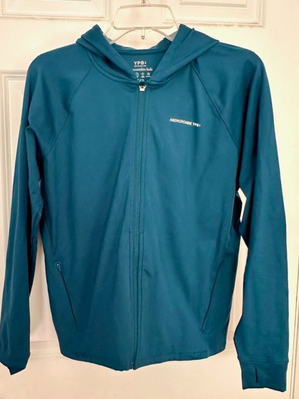 Abercrombie Kids Boys 15/16 Teal Activewear Pullover Hoodie Sweatshirt